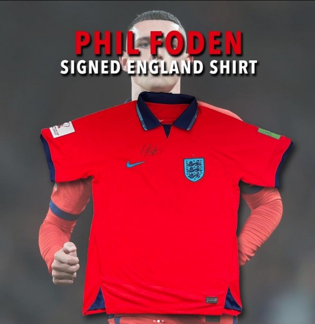 Maglia ufficiale Inghilterra autografata da Phil Foden