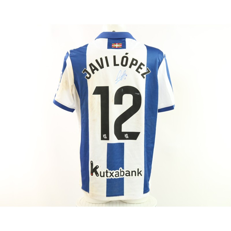 Maglia Javi Lopez Real Sociedad vs Espanyol Unwashed, 2025 - Autografata