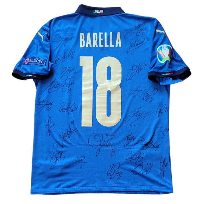 Barella's Match Signed Shirt, Italy vs England Final Euro 2020