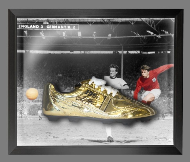 Sir Geoff Hurst's England 1966 Signed And Framed Boot