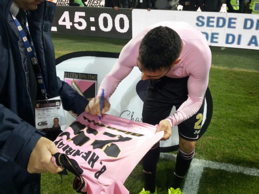 Bruno Henrique Match Worn Shirt, Palermo-Crotone 5/02/17 - Signed
