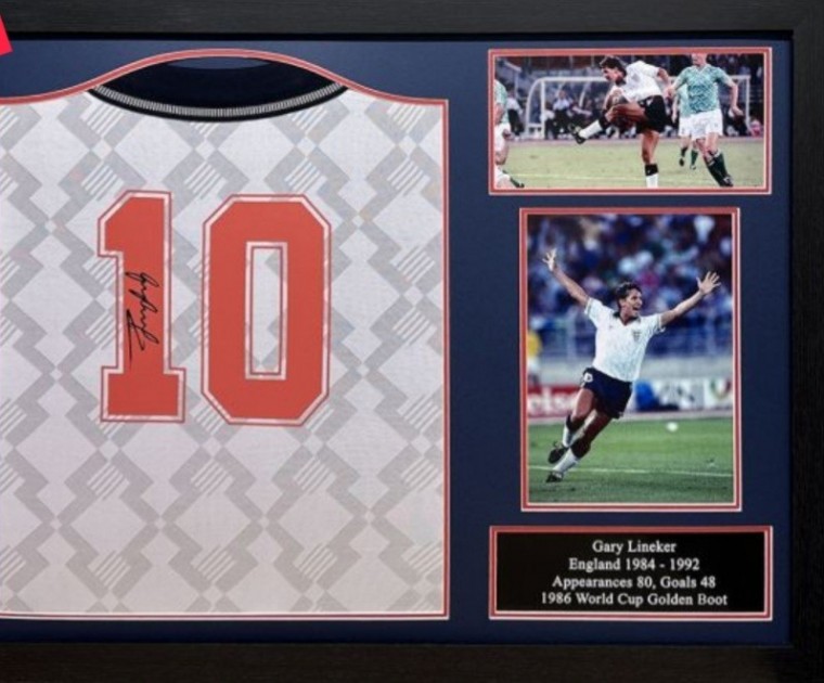 Gary Lineker Signed and Framed Shirt