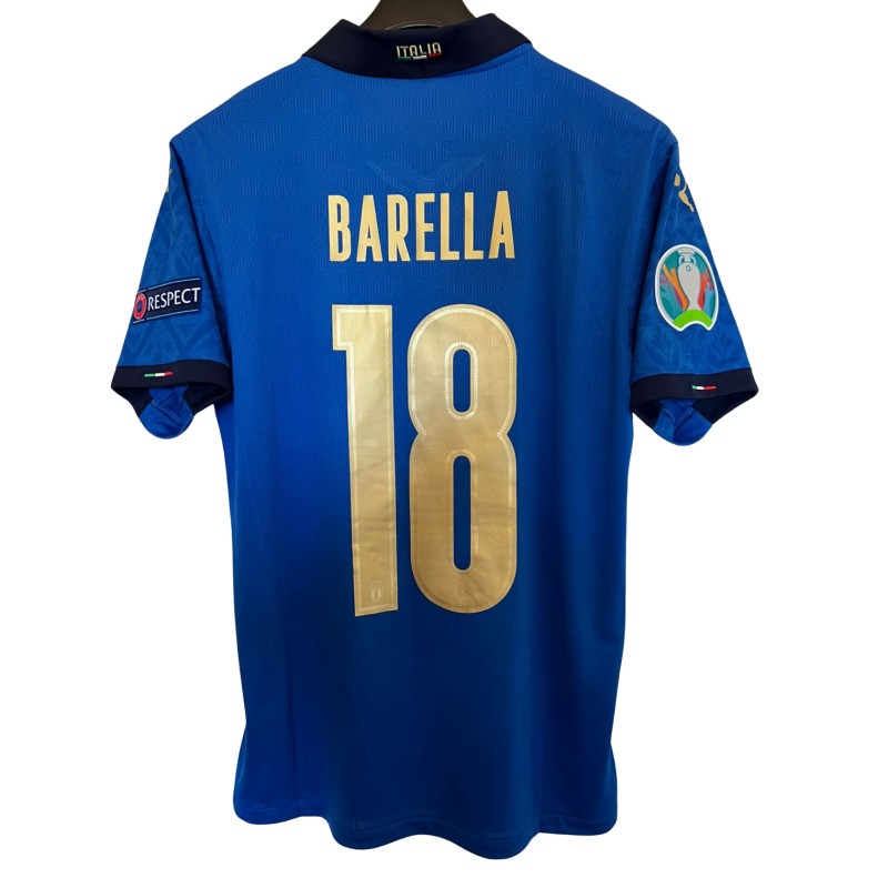 Barella's Match Shirt, Italy vs Spain - Semi-Final EURO 2020
