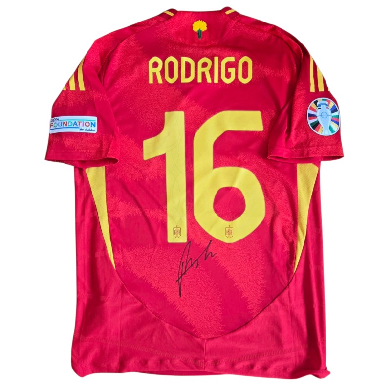 Rodri's Signed Match-Issued Shirt, Spain vs England EURO 2024 Finals