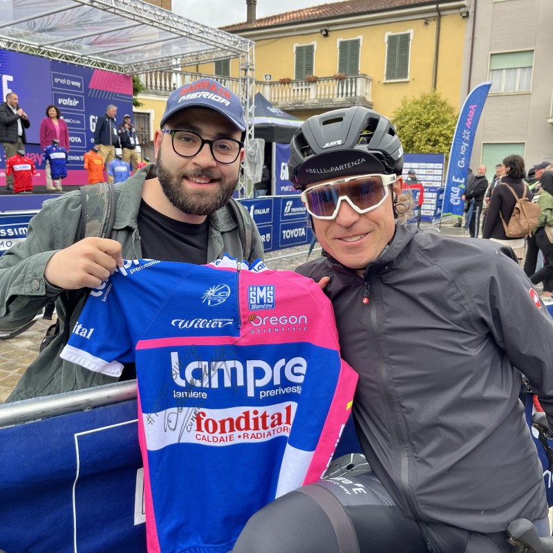 Maglia ufficiale Team Lampre autografata da Damiano Cunego