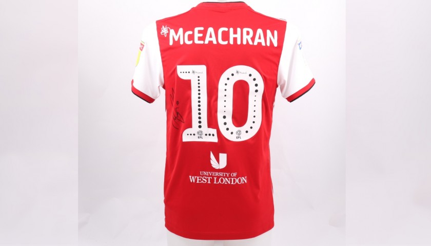 McEachran's Brentford Worn and Signed Poppy Shirt