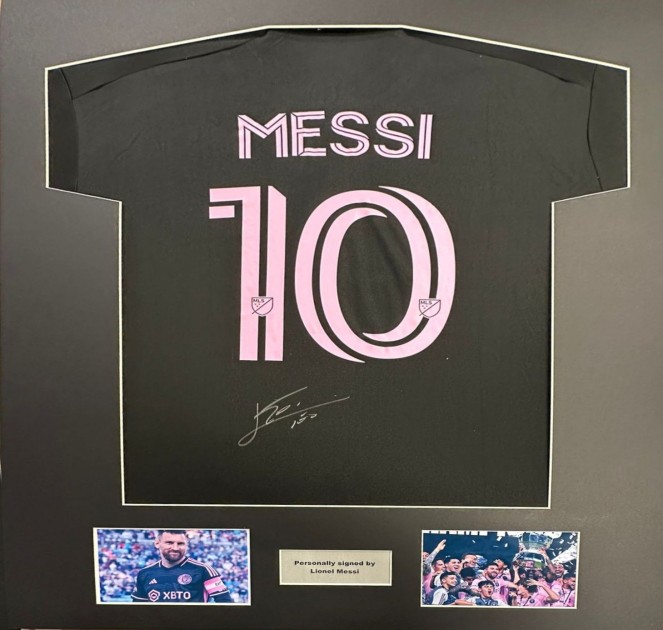 Maglia "away" Inter Miami CF 2023 firmata e incorniciata da Messi