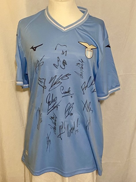 SS Lazio Team Signed 50th Anniversary Shirt 