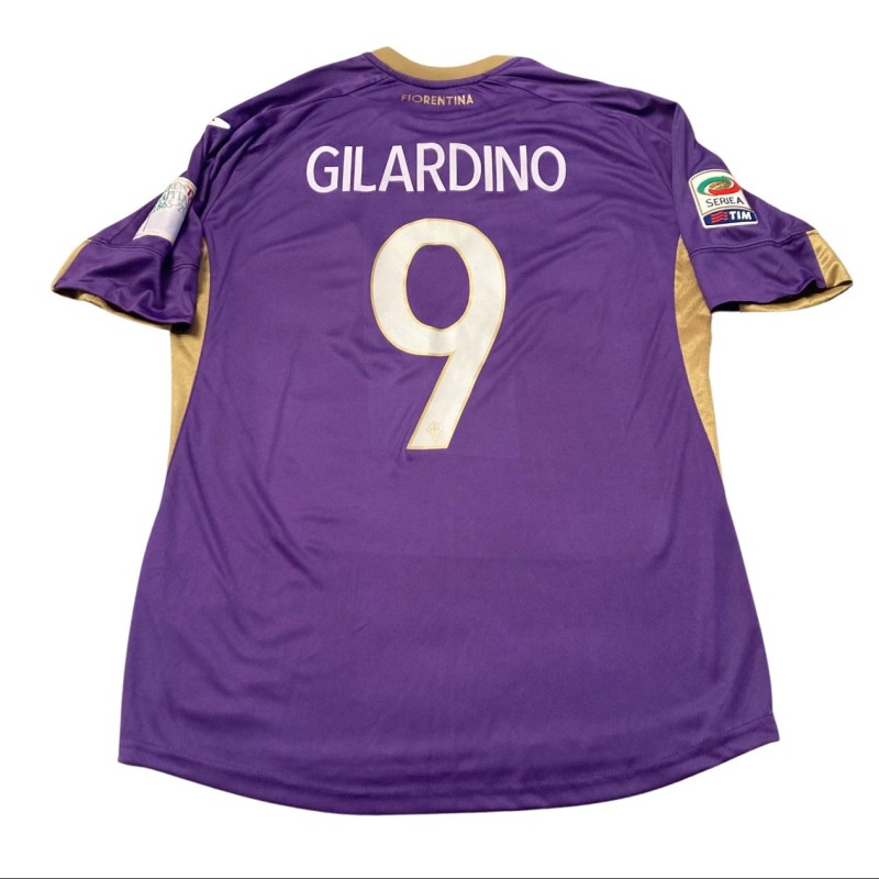 Gilardino's Match-Issued Shirt, Fiorentina vs Atalanta 2015 - "Firenze Capitale" Patch