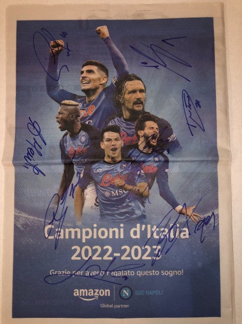 Poster Scudetto Napoli, 2022/23 - Autografato dalla rosa