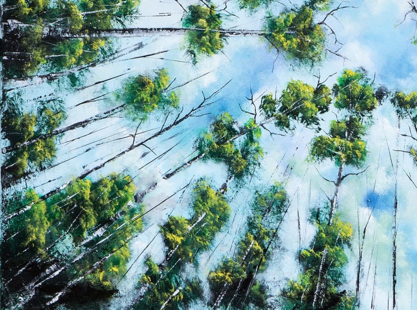 F.Cipolla "Passeggiata nel bosco" oil on canvas 50x70 cm