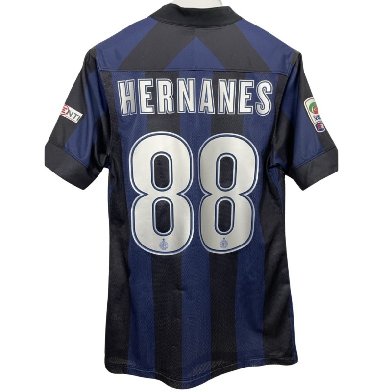 Hernanes' Match-Issued Shirt, Chievo Verona vs Inter 2014 - "Emergency 20 Years" patch