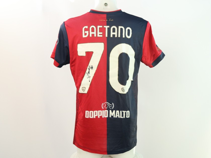 Gaetano's Signed Unwashed Shirt, Cagliari vs Cremonese Coppa Italia 2024