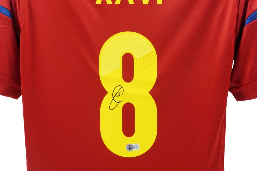 Xavi Hernandez's Spain Signed Replica Shirt - CharityStars