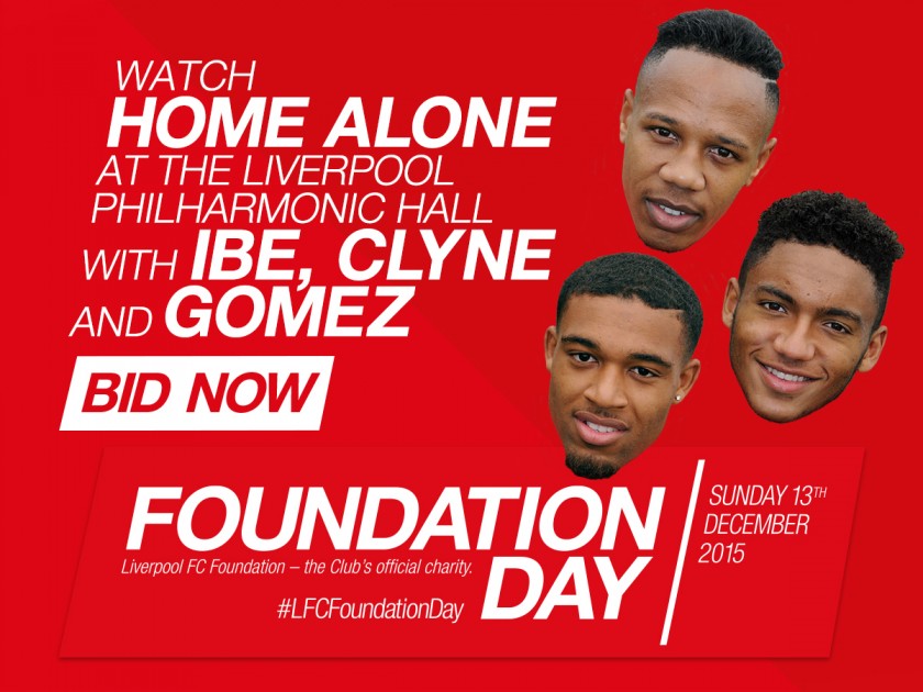 Jordon Ibe, Nathaniel Clyne, and Joe Gomez join you to watch Home Alone with live orchestral accompaniment in a Private VIP box