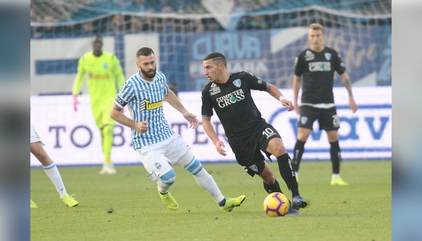 Antenucci's Worn Shirt with Special UNICEF Patch, Spal-Empoli