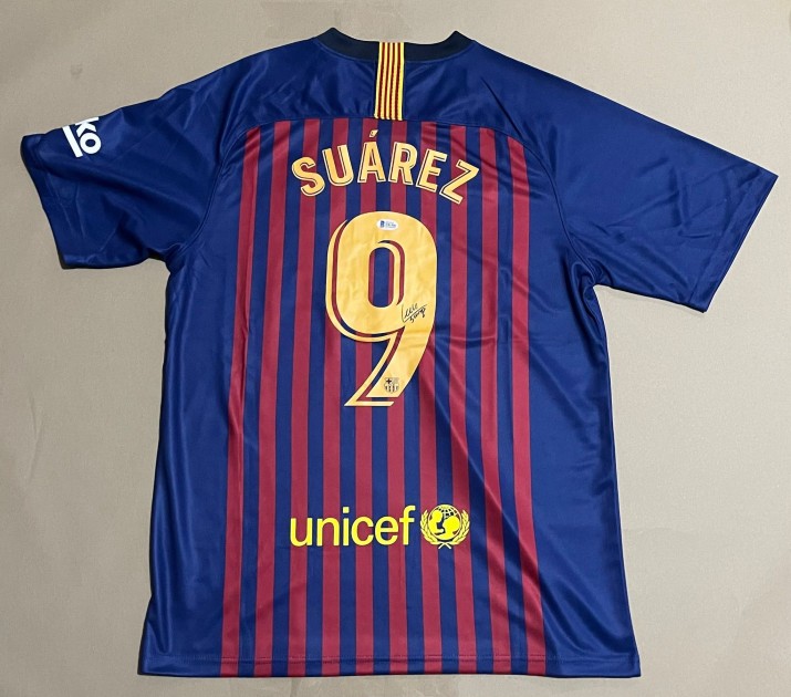 Maglia replica firmata di Luis Suarez per il Barcellona 2018/19