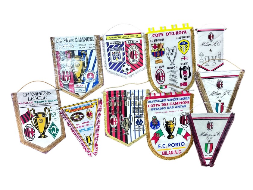 Milan's Collection of Ten Official Pennants