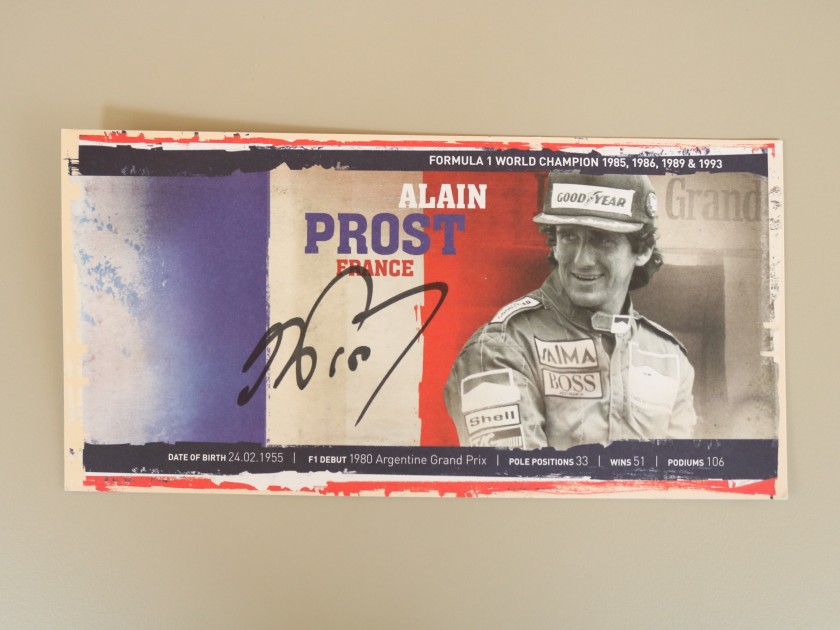Card Signed by Alain Prost