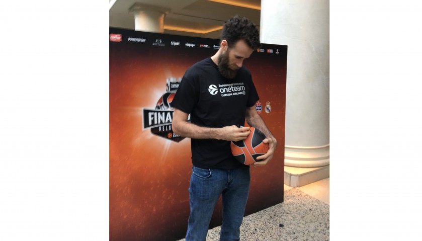 Official 2018 Turkish Airlines EuroLeague Final Four Ball Signed by One Team Ambassadors