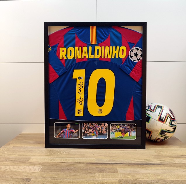 Ronaldinho's FC Barcelona 2004/05 Signed and Framed Shirt