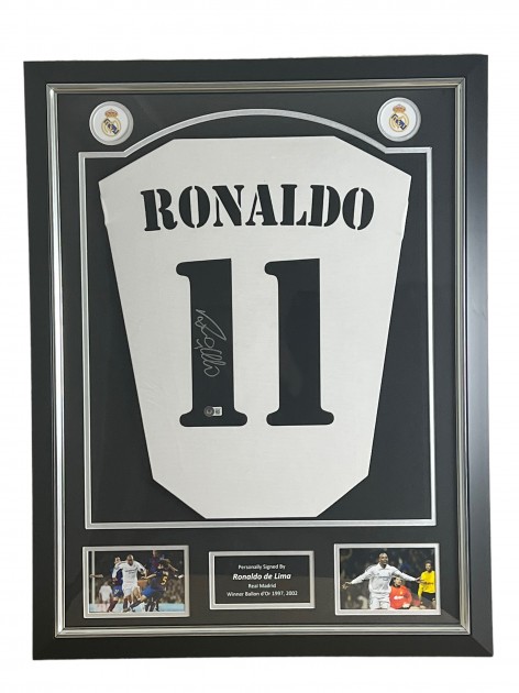 Ronaldo Signed Real Madrid Framed Home Jersey