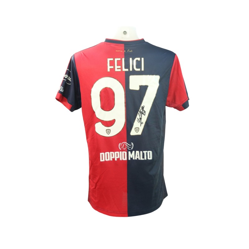 Felici's Signed Unwashed Shirt, Cagliari vs Cremonese 2024