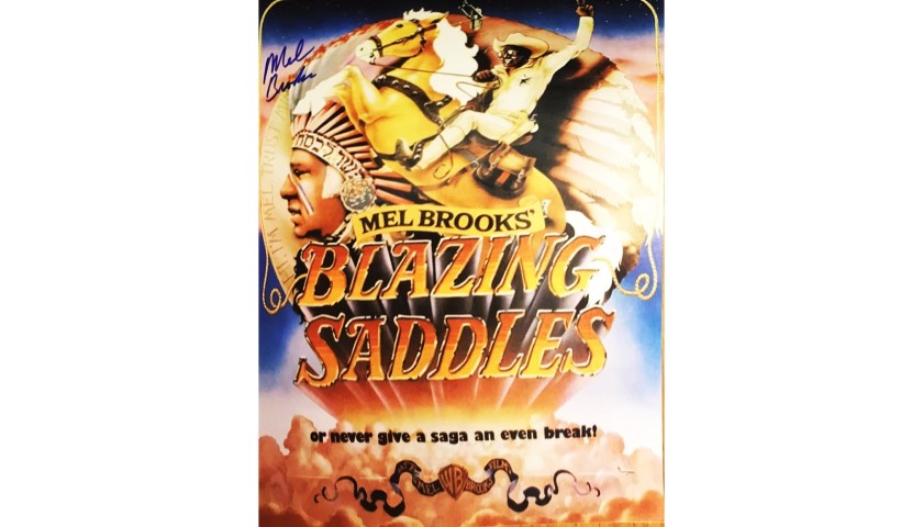 Mel Brooks Hand Signed “Blazing Saddles” Movie Poster