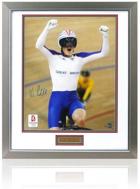 Victoria Pendleton Signed and Framed Olympic Cycling Presentation