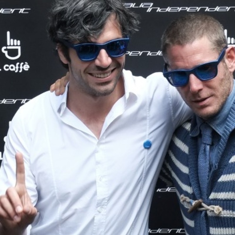 Italian Independent sun glasses worn and signed by Luca Argentero and Lapo Elkann