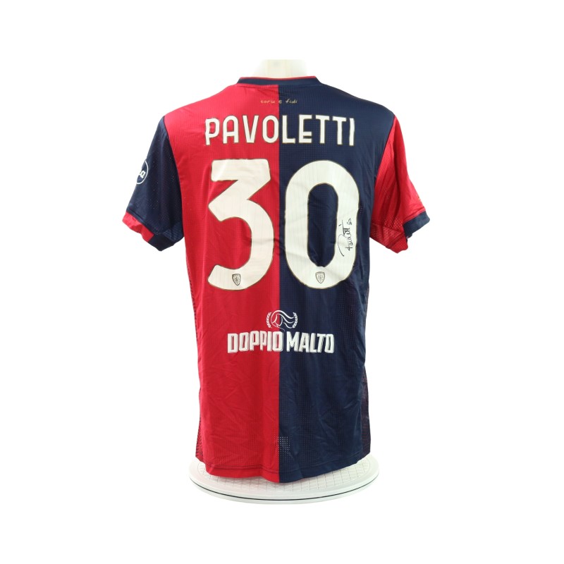 Maglia Pavoletti Unwashed, Cagliari vs Lecce 2025 - Autografata