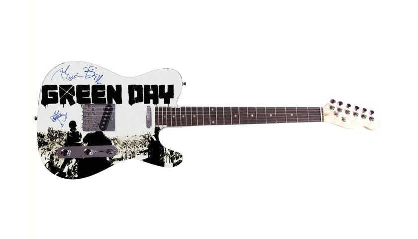 Green Day Guitar with Digital Signatures
