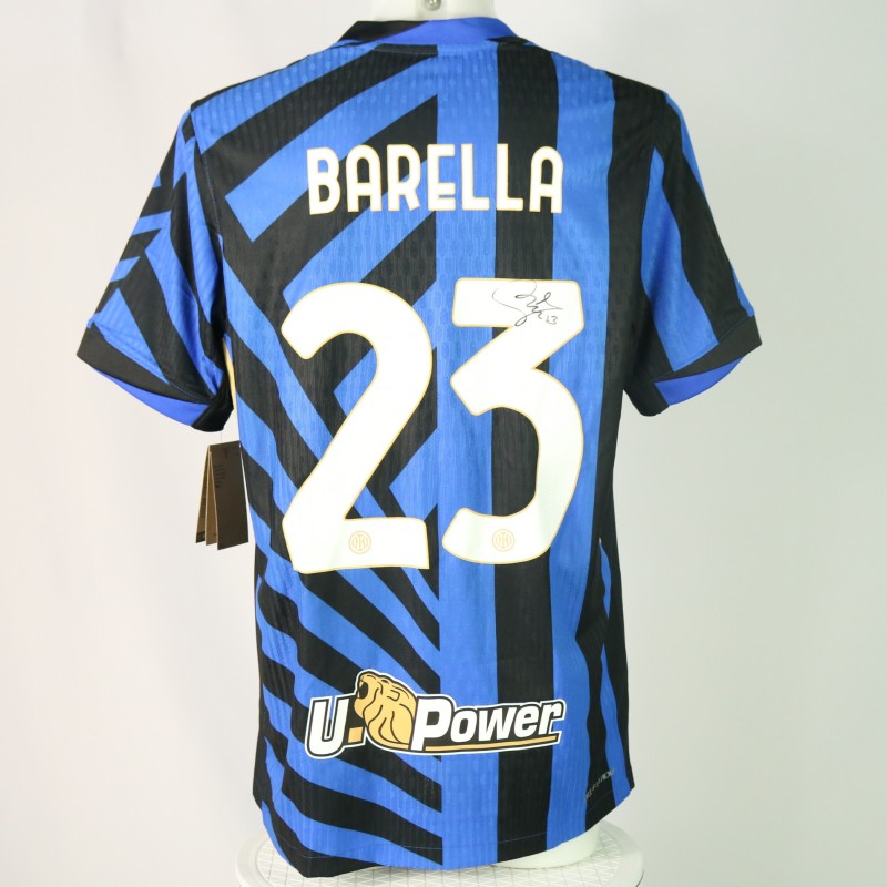 Barella Official Inter Signed Shirt, 2024/25