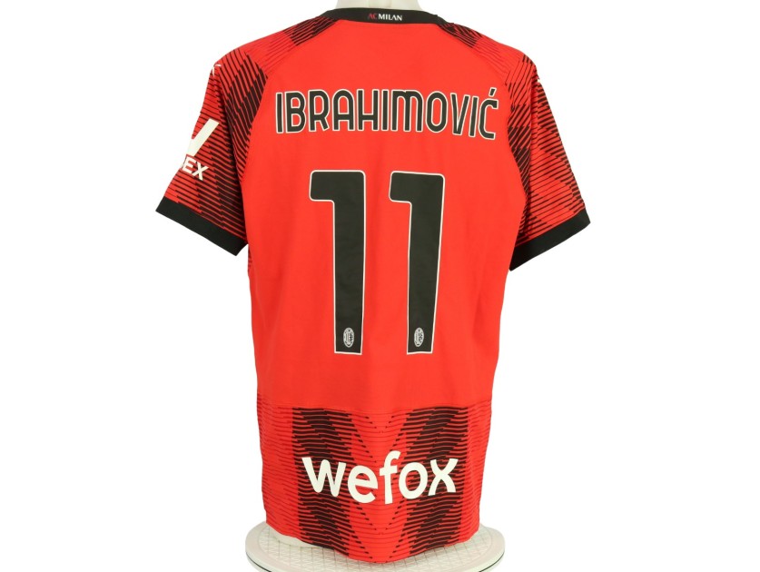 Ibrahimovic Farewell AC Milan Match-Issued Shirt, 2023