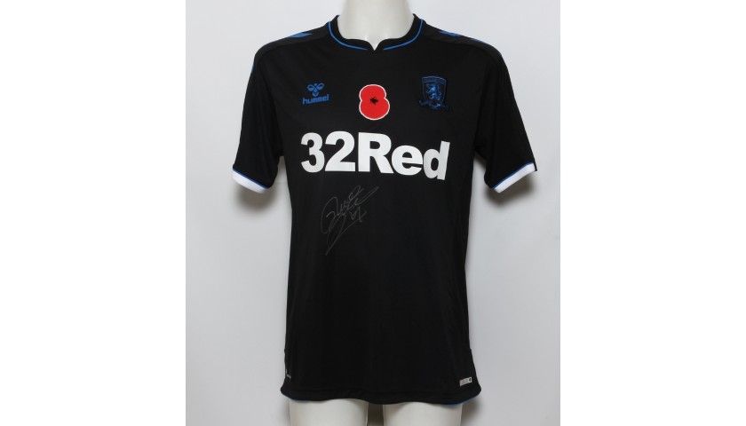 Stewart Downing's Middlesbrough Signed and Worn Away Poppy Shirt 