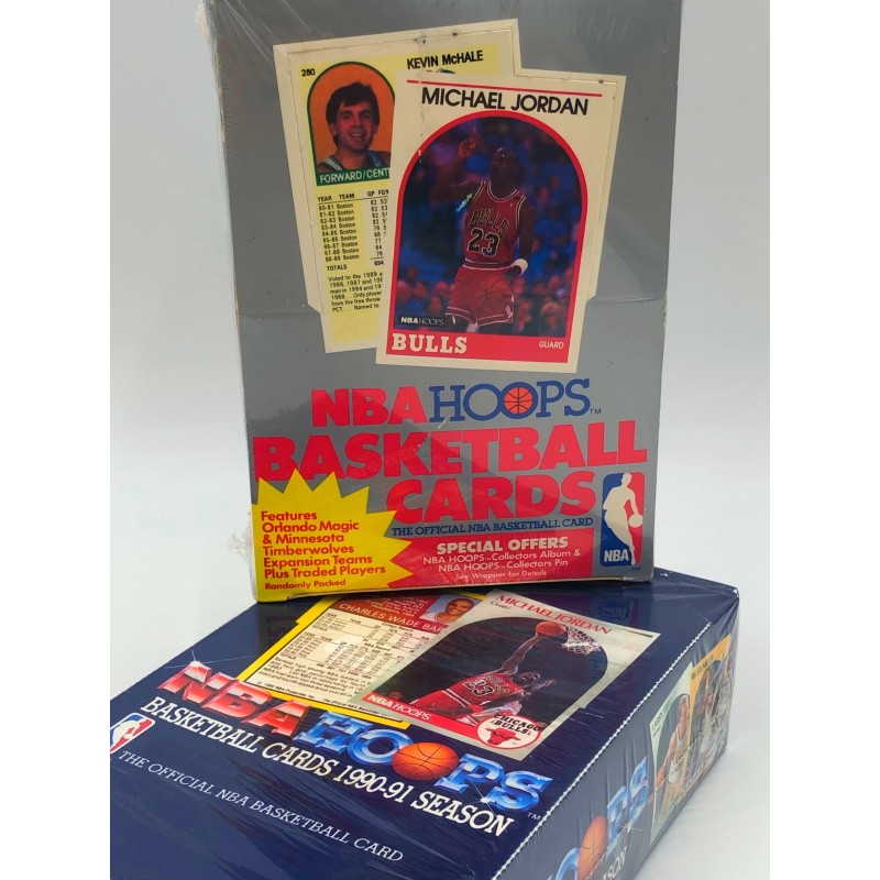 Scatole di cera di carte collezionabili NBA HOOPS 1989 e 1990