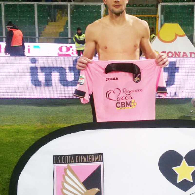 Vazquez match worn shirt, Palermo-Roma, Serie A 14/15 - signed