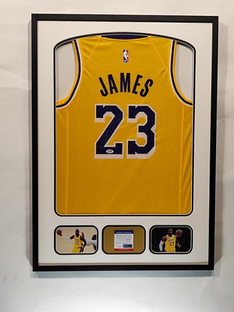 Charitybuzz: LeBron James Lakers Autographed Framed Jersey