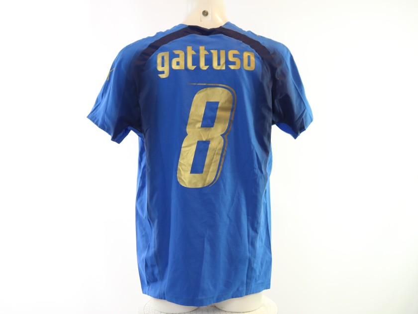 Gattuso's Italy vs France Signed Match-Worn Shirt, EURO 2008 Qualifiers