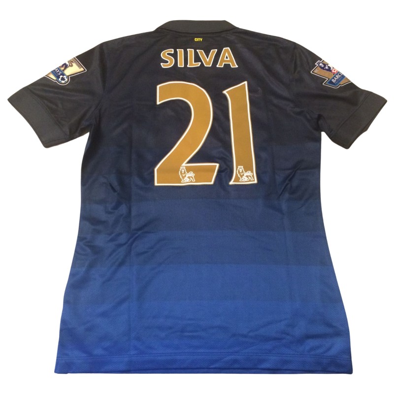 Silva's Manchester City Match-Issued Shirt, 2014/15