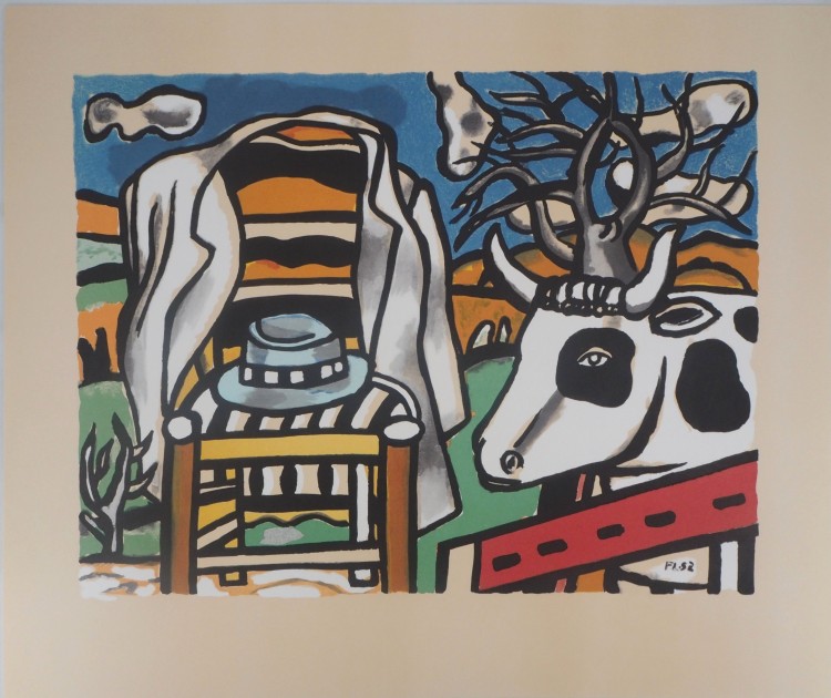 'Chair and Cow' Lithograph by Fernand Léger