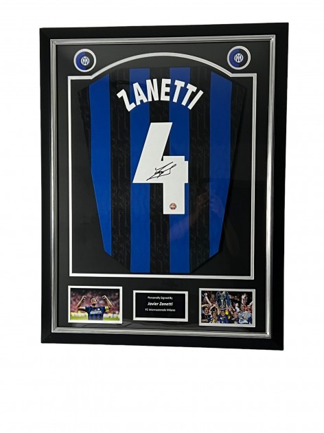 Zanetti's Inter Milan 1998 Signed and Framed Shirt