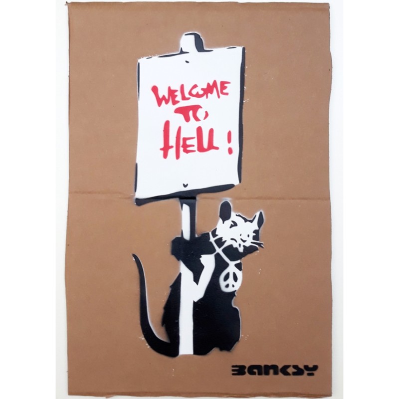 Dismaland Souvenir 'Welcome to Hell!' Cardboard (after)