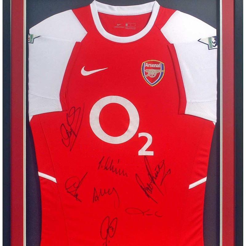 Arsenal Invincibles Team Signed and Framed Shirt