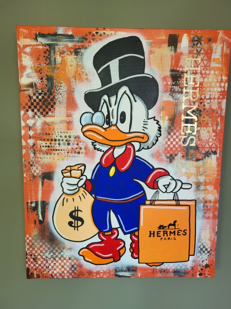 'Golden ambition - Scrooge Mc Duck' Mixed Media Artwork by Melissa Stok
