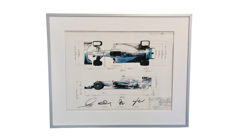 Mercedes Signed Technical Drawing