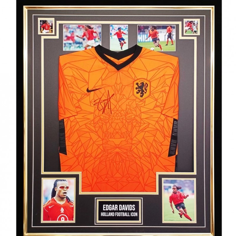 Edgar Davids Netherlands Signed and Framed Shirt