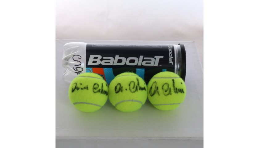 Set of Three Babolat Padel Balls Signed by Cabrini
