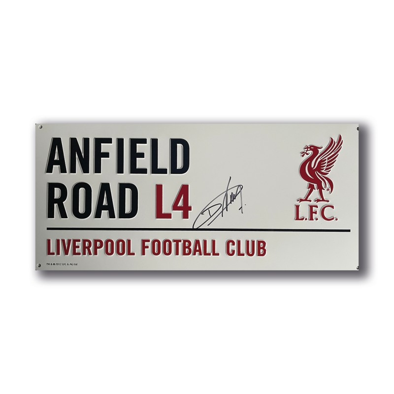 Darwin Nunez, Liverpool FC, cartello stradale firmato in metallo