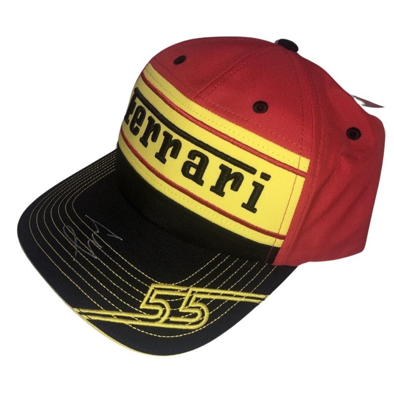 Cappellino ufficiale Sainz Scuderia Ferrari, Monza 2023 - Autografato